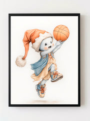 Bébé de Noël qui joue au basket