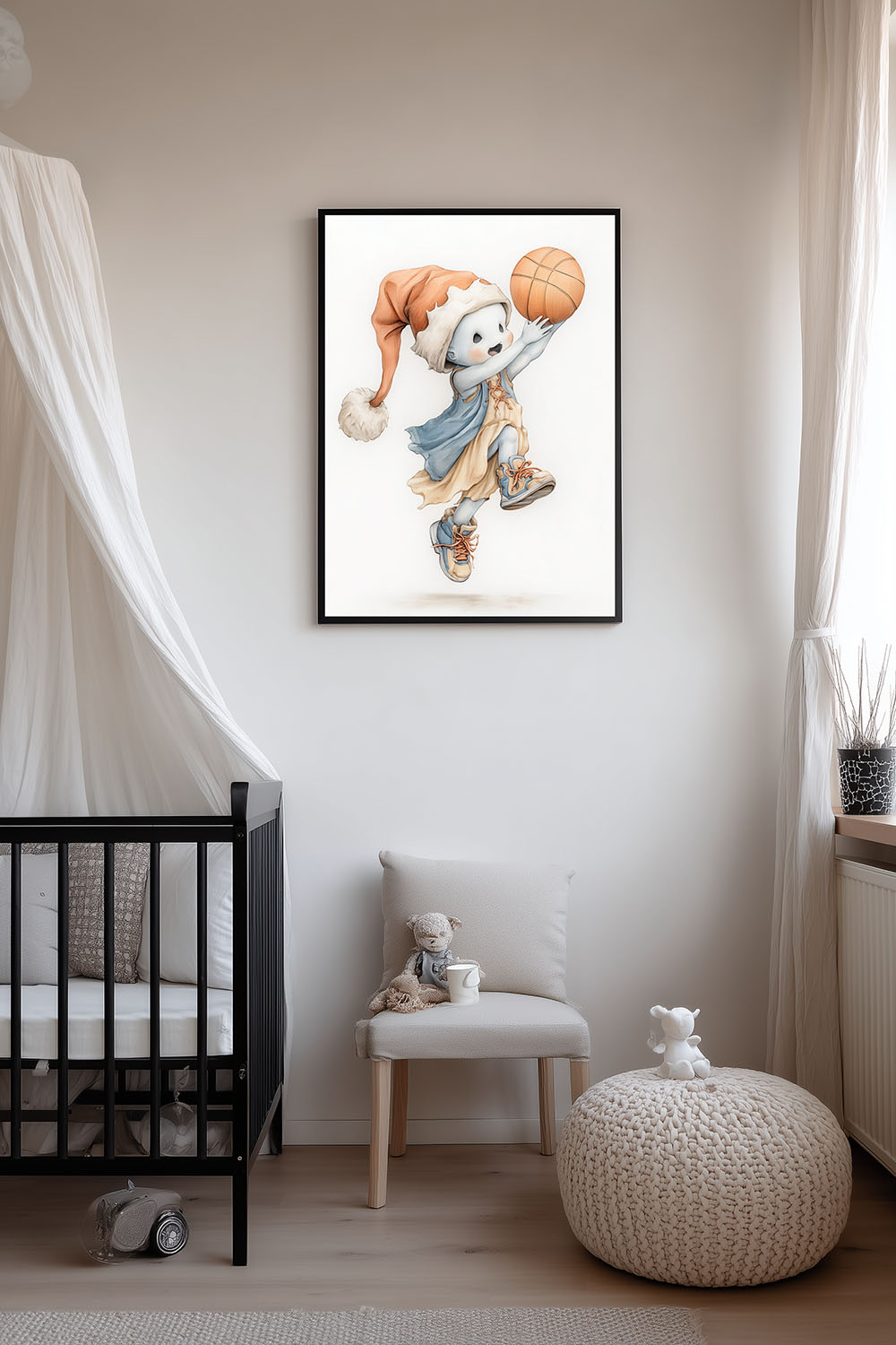 Bébé de Noël qui joue au basket